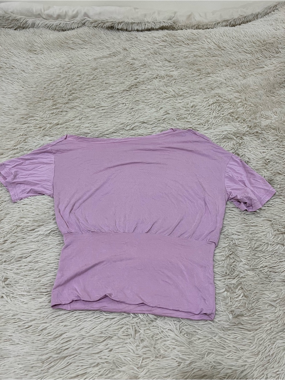 Women's Lilac Short Sleeve Cinched-Waist Tee
